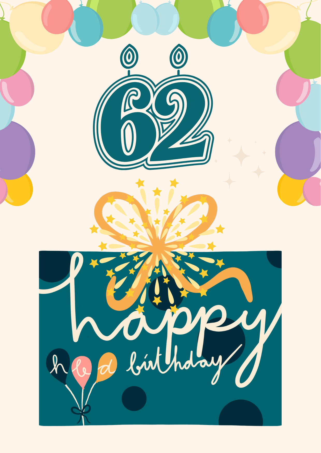 Confetti Drop colorful balloons birthday card template