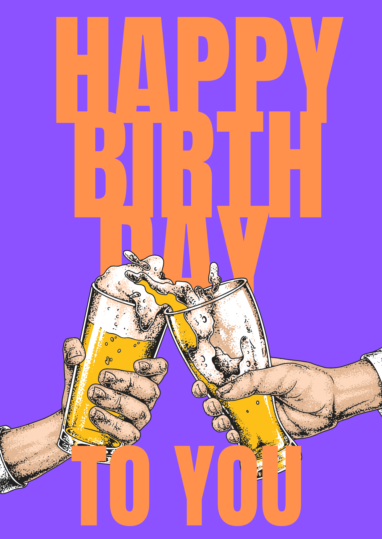 Cheers, Bestie beer birthday card template