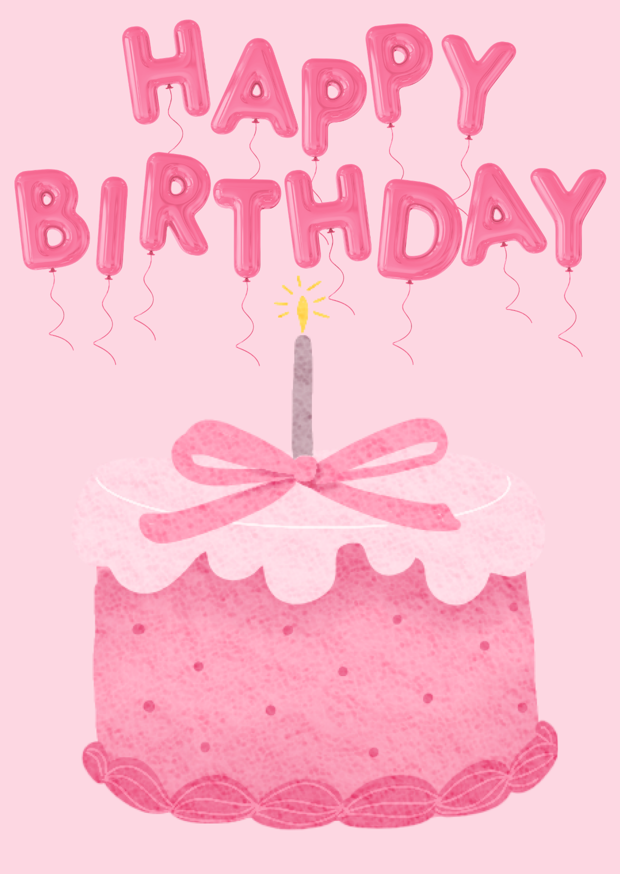 Pink It Up girly birthday card template